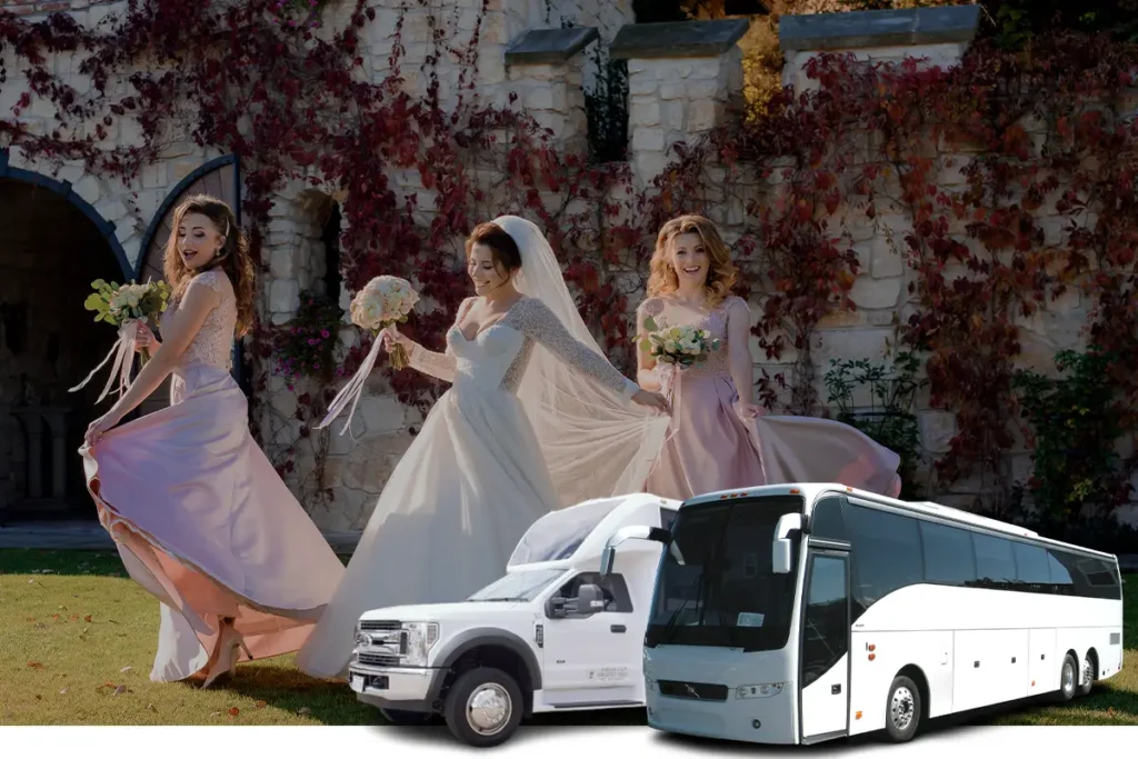 Wedding Bus Transportation 3 Bridal Party Shuttle Service
